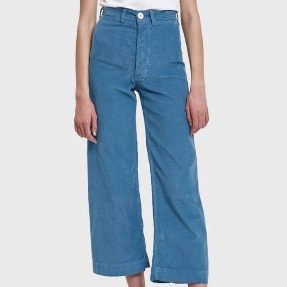 Pencil blue corduroy sailor pants
